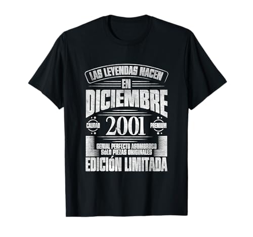 Las Leyendas nacen en Diciembre de 2001 - 22 Años Cumpleaños Camiseta