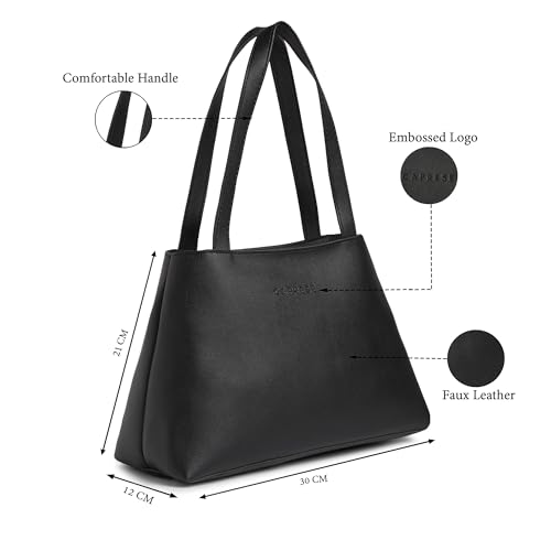 Image of Caprese Elena Small Satchel Shoulder Bag for Women with Zipper Closure | Embossed Logo | Spacious Handbag with Main Compartment | Elegant & Durable for Daily Use