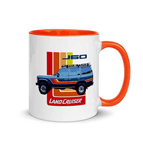Taza 1990 Land Cruiser J60 Retro Truck color naranja miniatura 1