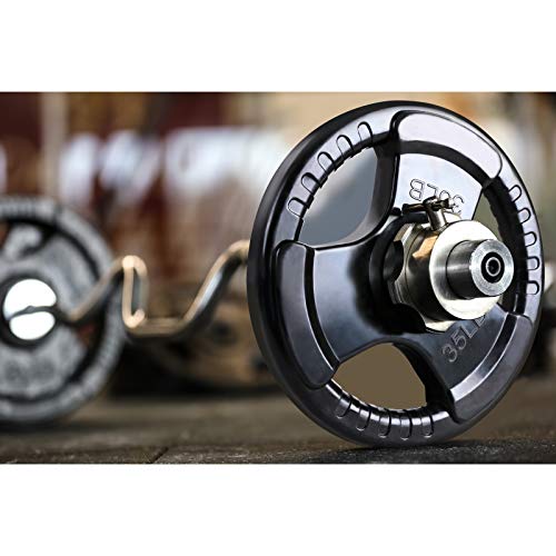 Lionscool 2-Inch Rubber Coated Olympic Grip Plate In Pairs Or Single For Strength Training, Weightlifting And Bodybuilding, Solid Cast Iron Weight Plates For Barbell, 2.5-45Lbs, One Year Warranty (5Lb Pair) #TOP4