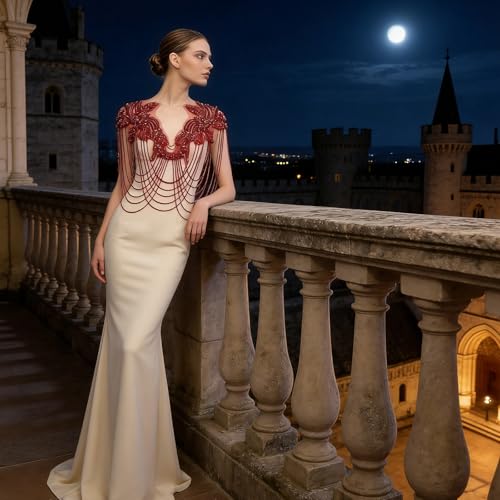 Patch de perles de haute couture et strass pour décoration de robe