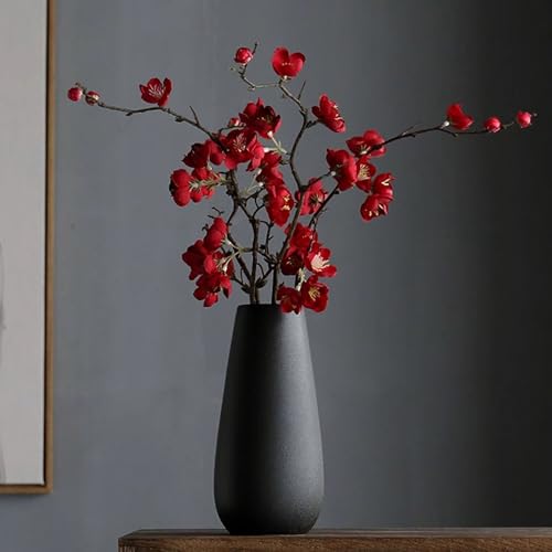 Vase en céramique noir stable et étanche pour décoration florale de table - 4