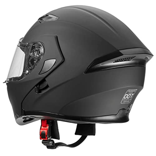 Phantom Aquatics YH-101-MBK-L Rapido Boutique Collection Snowmobile Motorcycle Dual Visor Flip Up Modular Full Face Helmet Dot Approved  thumb #4