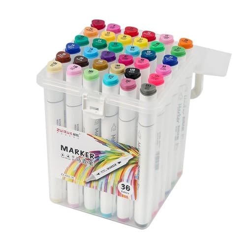 Image of Chrome 36 Colors Twin Head Art Markers for Manga and Impression Sketch (Set of 36)