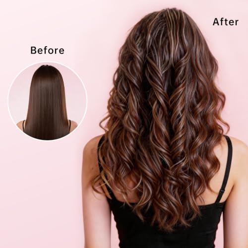 Image of Hahahope 3 /4 Inch Curling Wand for Long Hair, Long Barrel Ceramic Hair Curler for Beach Waves, Dual Voltage with 30s Fast Heating & 2 Temp Settings, 360 Swivel Cord