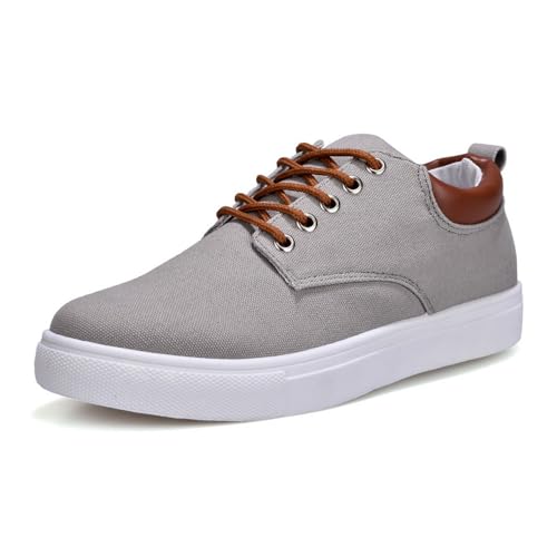tazimall New Casual Sneakers for Men Lace-Up Canvas Shoes Low Top Walking Shoes