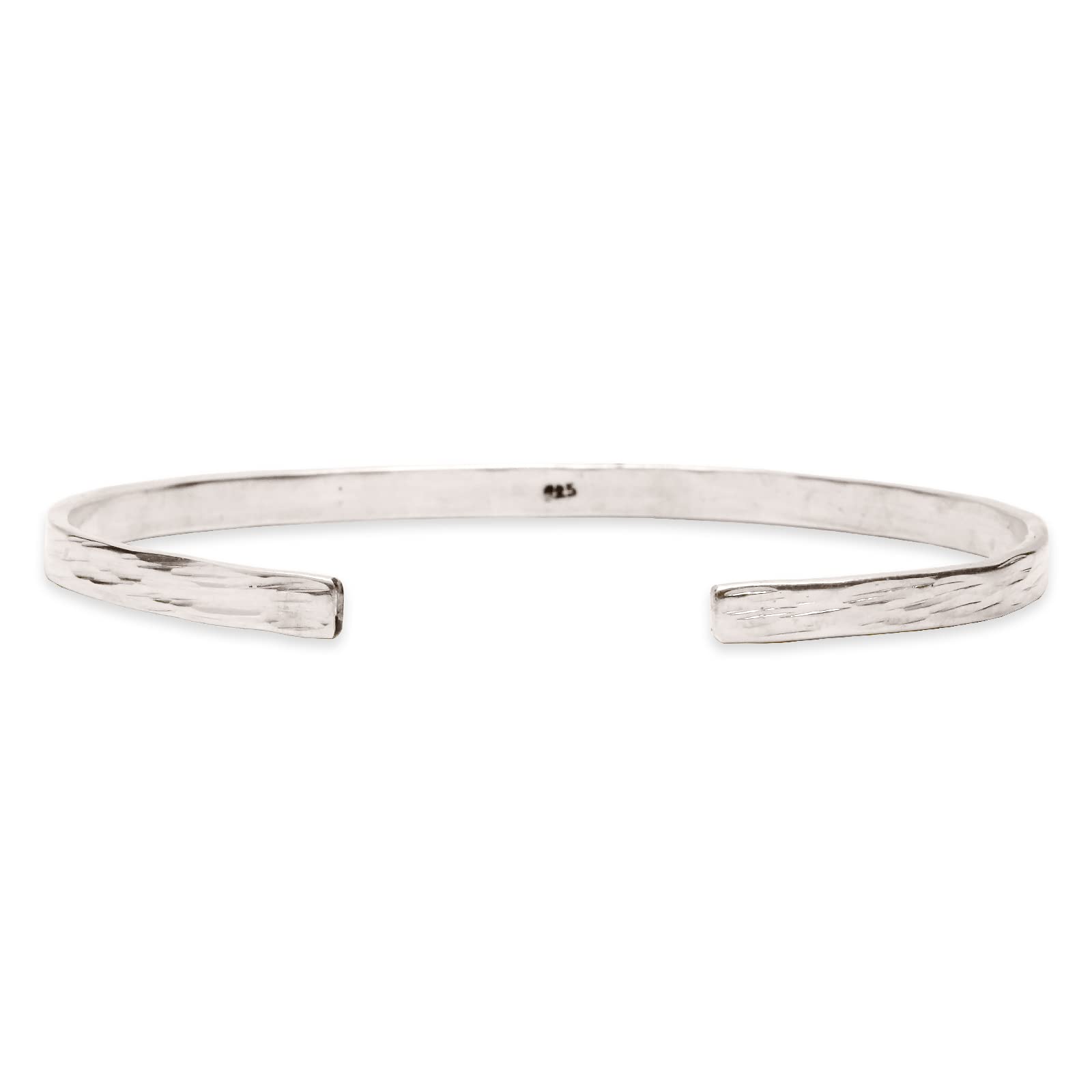 Nato Cuff - Bracciale Bangle in Argento 925 martellato, Gioiello uomo o donna Made in France