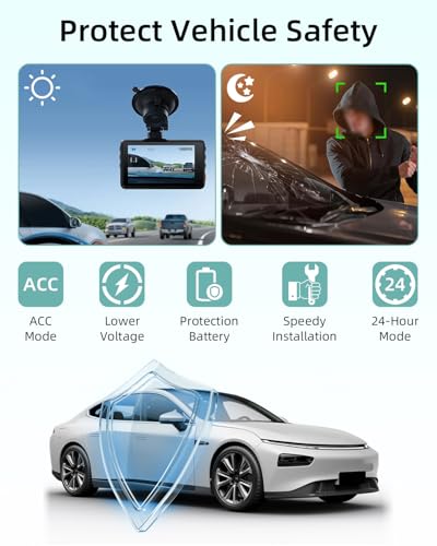 YANBORONSN Zestaw Hardwire Kit, 12 V-24 V do 5 V/3 A USB-C zestaw do kamery samochodowej z wyświetlaczem cyfrowym, ochroną przed niskim napięciem, monitorowaniem 24-godzinnym i trybem Acc do kamer na