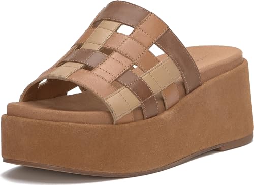 Lucky Brand Ulrich Woven Platform Sandal, Dusty Sand Cream, 7