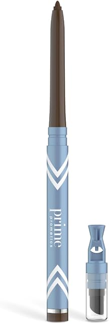 Prime Prometics PrimeEyes Glide Eyeliner pour les femmes matures – imperméable, long séjour et mess-proof – Gel Creme Texture, Aiguisseur discret et Smudger efficace (Wood (Brown))