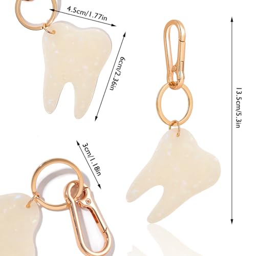 Novelty Keychain with Gold Metal Hook, Pink and Clear Design for Women Girls Gift