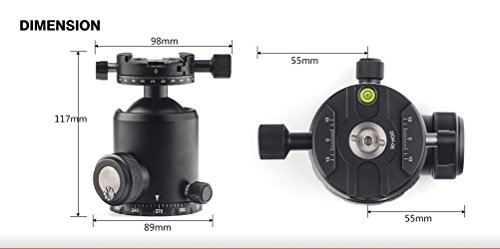 Sunwayfoto FB-52DDHI rotule a bille de haute precision alu