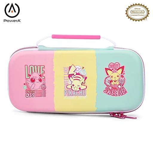 Funda protectora PowerA para Nintendo Switch, Switch Lite y modelo OLED, funda protectora rígida con asa de transporte y almacenamiento para 9 tarjetas de juego, oficial: Pokémon; Sweet Friends | Ya disponible en tu tienda friki favorita! En mundofriki.es! Funda protectora PowerA para Nintendo Switch, Switch Lite y modelo OLED, funda protectora rígida con asa de transporte y almacenamiento para 9 tarjetas de juego, oficial: Pokémon; Sweet Friends | Ya disponible en tu tienda friki favorita! En mundofriki.es!