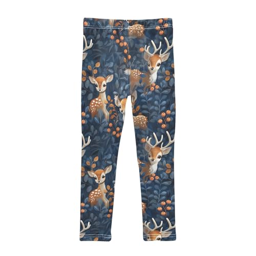 Tropical Deer 1 Girls Leggings Athletic Pants Tights Stretch Bottom2