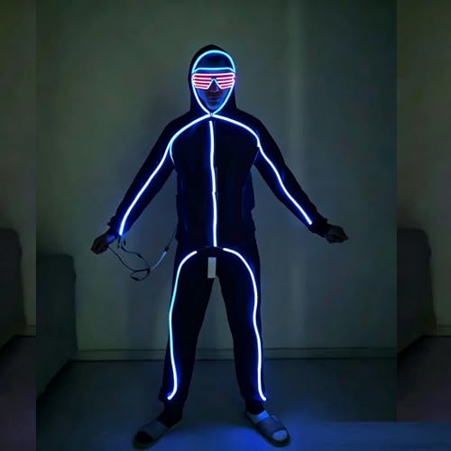 Disfraz luminoso robot con luces LED para adulto miniatura 1