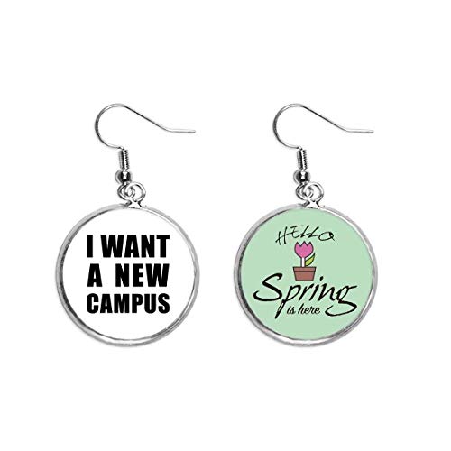 Pendientes de primavera ligeros y joyas de campus con colgante resistente
