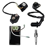 ENGICARB 200 CDI Box set Fits for 2005 Polaris Sportsman Phoenix 200 Compatible with 0452310 CDI Box with Ignition Coil Starter Solenoid Relay Spark Plug