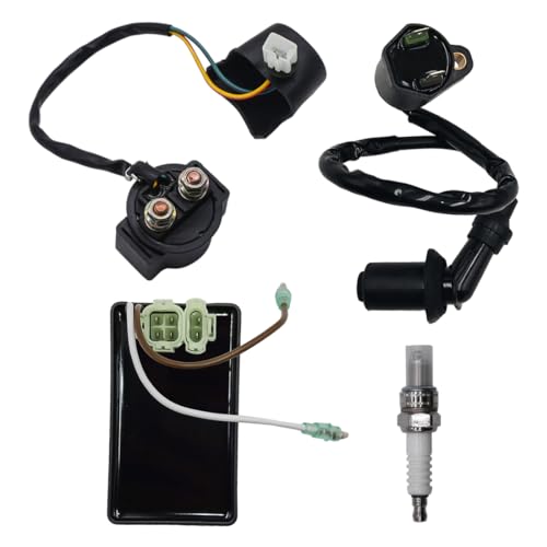 ENGICARB 200 CDI Box set Fits for 2005 Polaris Sportsman Phoenix 200 Compatible with 0452310 CDI Box with Ignition Coil Starter Solenoid Relay Spark Plug