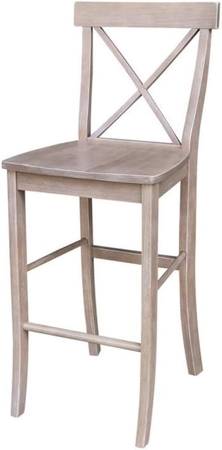 International Concepts X-Back Barheight Stool-30 Seat Height Stool, Gray