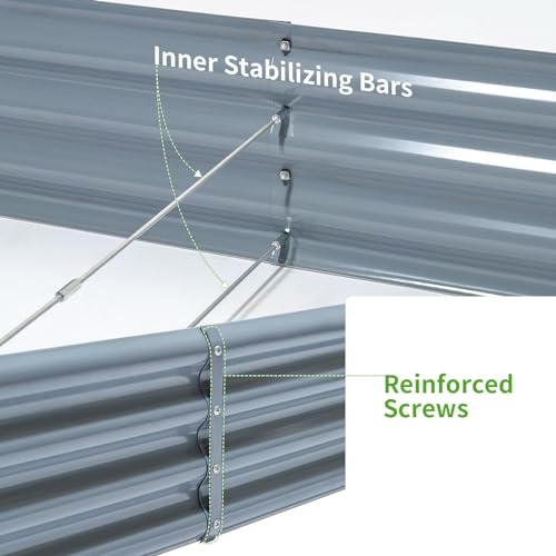 image for Land Guard 6×3×1ft Galvanized Raised Garden Bed Kit for Vegetables, 