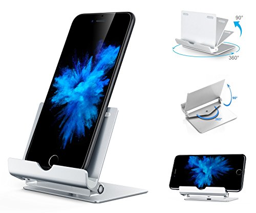 LIOKEN Multi-Angle Non-Slip Adjustable Foldable Cell Phone Holder Phone Stand for iPhone, iPad Mini, Samsung, Huawei, Pixel 2, Nexus and More