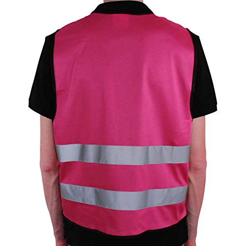 4business 4 Stück Signalweste magenta für Erwachsene Größen S - 3XL Polyester waschbar Sicherheitsweste 4er Set (S/M)