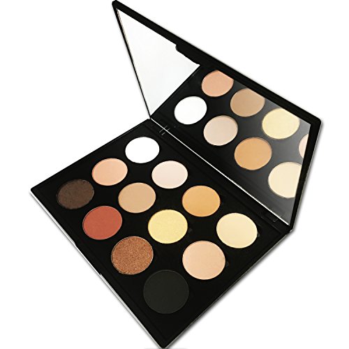 12 Colors Professional Powder Makeup Palette with Mirror, Shimmer Matte Eyeshadow,Everyday Natural Look, By Beauty Bon