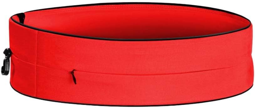 Running Belt for Women & Men, Runners Fanny Pack.Pockets with Zippers.hidden money belt for travel. Slim Thin Elastic Waistband.Marathon Jogger Sport Workout Fitness Exercise Gym Phone Holder Belt.