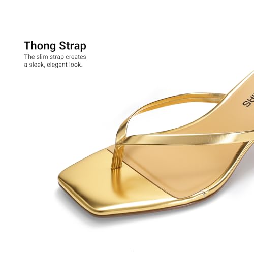 Image of DREAM PAIRS Kitten Heels for Women Flip Flop Low Heels Square Open Toe Sandals Thong 1.97 Inch Heeled Sandals for Summer Vacation