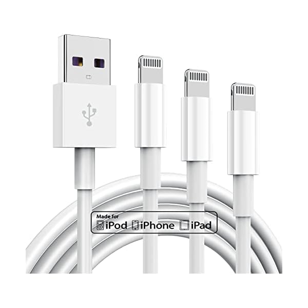 3 Pack Apple MFi Certified iPhone Charger Cable 10ft, Lightning to USB Cord, 2.4A Fast Charging,Apple Phone Long Chargers for iPhone 12/11/11Pro/11Max/ X/XS/XR/XS Max/8/7/6