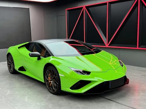 Image of LZLRUN High Gloss Vinyl Realistic Paint Wrap Roll Car Sticker Film Decal Bubble Free Come with Installation Tool Set (Green, 1.5ft x 5ft)