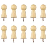 MOROBOR 10PCS Wooden Shaker Pegs, 3.15 Inch Shaker Peg with Screws, Unfinished Wood Shaker Racks for Hanging Clothes Hats Towel Paint DIY