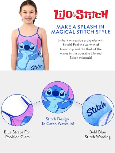 Disney Lilo and Stitch Swimsuit | Lilo and Stitch Bathing Suit | Girls' One-Piece Swimwear | Girls Swimming Suit3