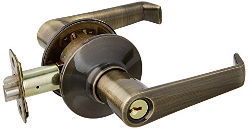 Schlage F51AELA609 Antique Brass Elan Keyed Entry F51A Panic Proof Door Lever by Schlage Lock Company