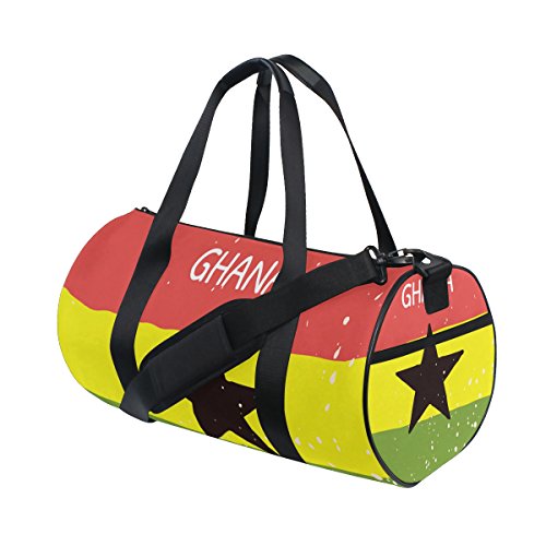 Distressed Ghana Flag Travel Duffel Shoulder Bag ?Sports Gym Fitness Bags