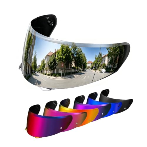 Image of PSLER Shatterproof Motorcycle Helmet Visor for i90 HJ-33,Silver | Impact-Resistant ,UV400 Protection, Motorcycle Tinted Face Shield for i90 HJ-33,Visor Replacement