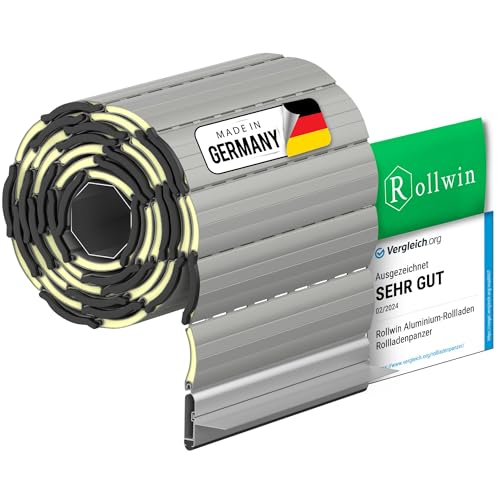 Rollwin ROLLADEN ALU Maxi 52 Grau Winkelendleiste Rolladenpanzer Aluminium Lamelle mit Rollladendämmung Rollladenfenster Rollladen DEUTSCHE Produktion zum Einbauen Hier Konfigurieren »»