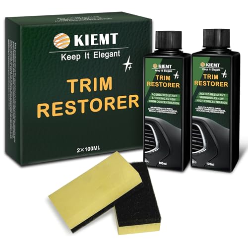KIEMT Plastic Trim Restorer for Cars Shiny Car Stuff As New Care Kit Faded Plastic Restore