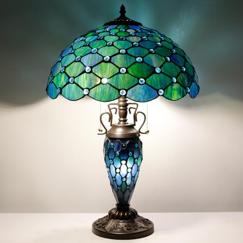 Zjart Z12A04F16 Tiffany Table Lamp Stained Glass Lamp 16X16X24 Inch Mother Daughter Antique Reading Lamp thumb #4