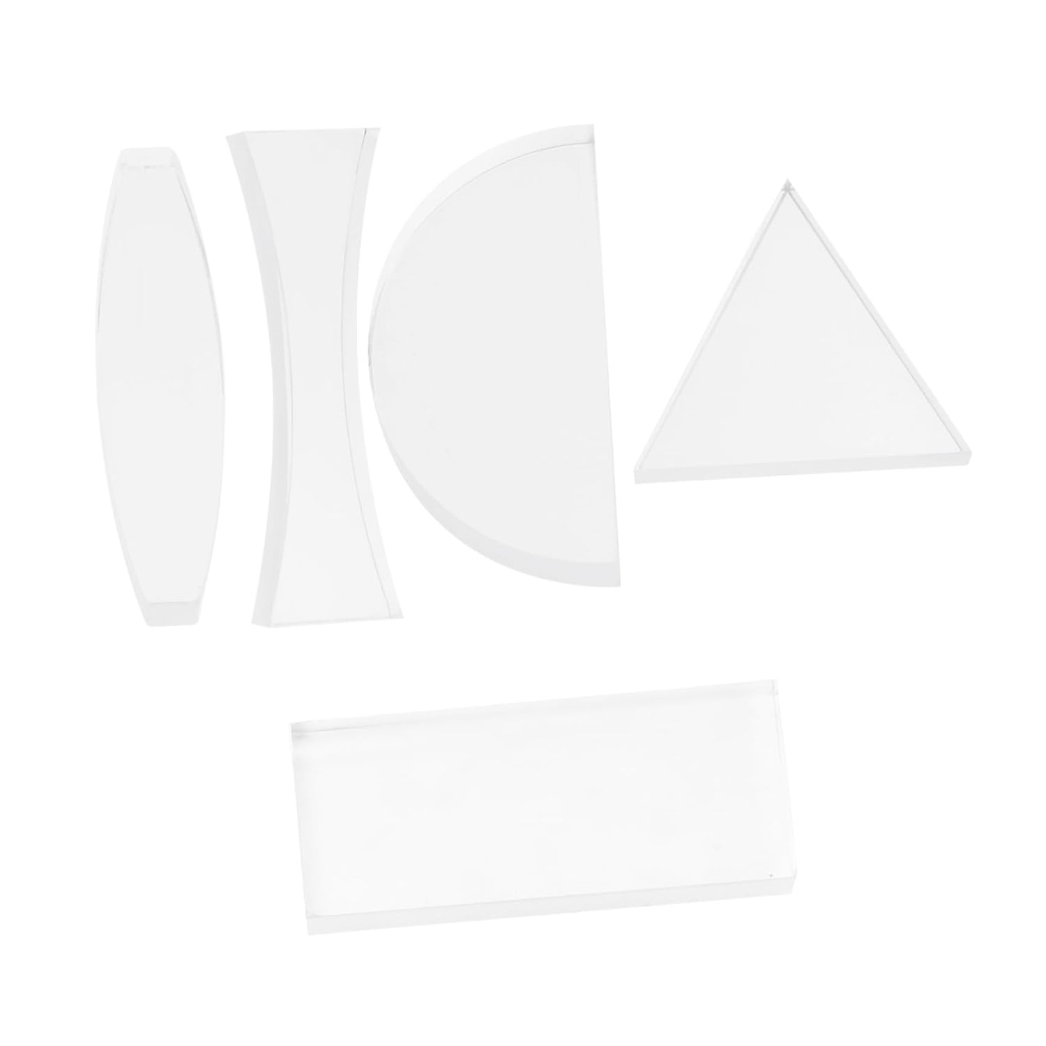 5 Pcs Acrylic Physics Teaching Lens Set for Optics Classroom