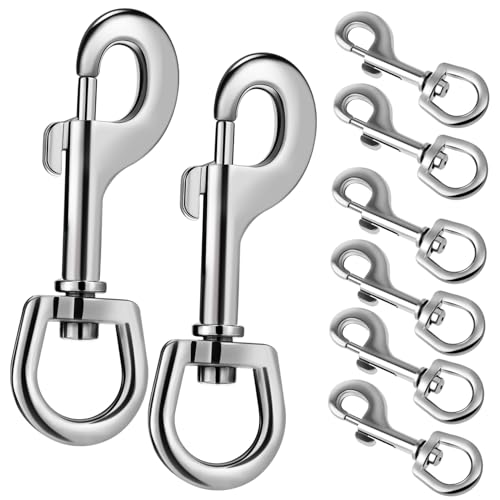 PRETYZOOM 8pcs Dog Leash Head Pet Leash Hooks Bolt Snap for Keychain Snap Hooks for Dog Leash Dog Leash Hooks Swivel Snap Hooks Swivel Snap Clips Chain Clips Stainless Steel Silver