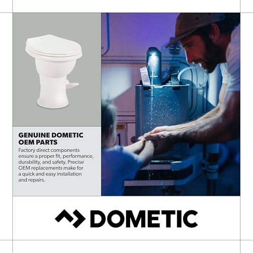 Image of Genuine Dometic OEM Water Valve Kit 385311641 | For 300 and 400 Series Dometic and Sealand Toilets | Includes Hose Clamp and Fasteners | White Compact Kit for Efficient Repair and Replacement