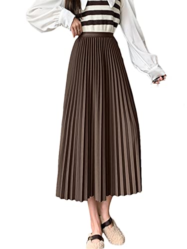 Jupe plissée longue rétro de qualité supérieure - Coupe A-line taille haute 36