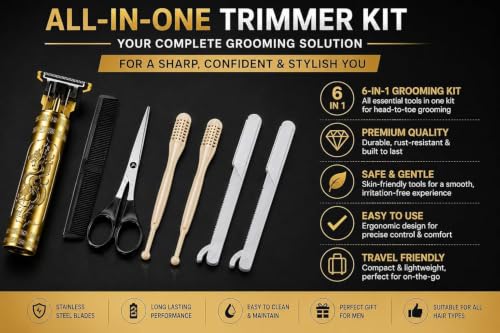 Image of 7-in-1 Grooming Kit for Men, T-Blade Hair Trimmer, Beard Trimmer Set