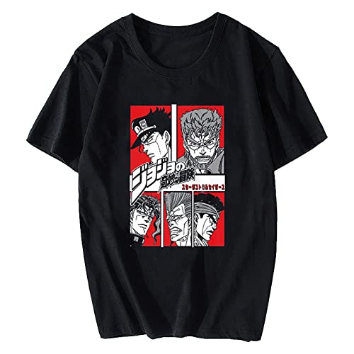 itachigo JoJo's Bizarre Adventure Camiseta Hombres / Mujeres Casual Cuello Redondo Manga Corta Tops Anime Estampado Streetwear Camiseta Cover