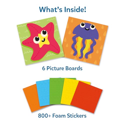 Image of Skillmatics Foam Sticker Art Activity - Under The Ocean, Mess-Free Fun | 800+ 3D Foam Stickers, DIY Felt Craft Kits for Kids, Gifts for Girls & Boys Ages 3, 4, 5, 6, 7