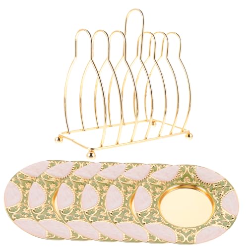 FUNOMOCYA Retro Style Coasters and Saucers Set Creative Kit for Table Decor for Afternoon Tea Events