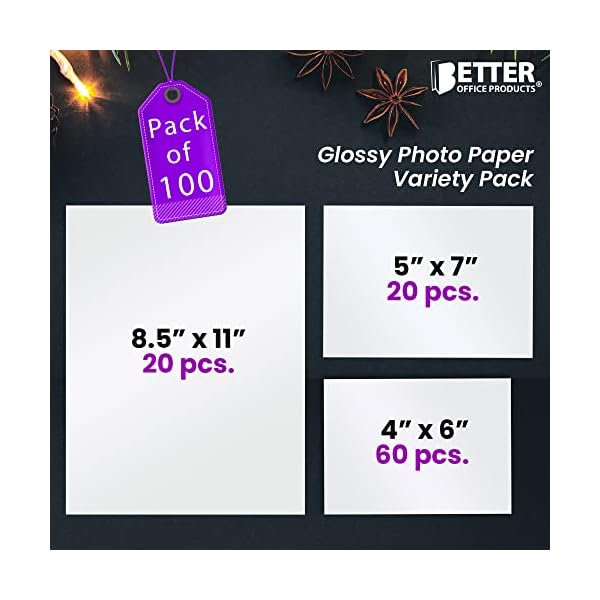Glossy-Photo-Paper-Variety-Pack-100-Total-Sheets-60ct-4-x-6-20ct-5-x-7-20ct-85-x-11-by-Better-Office-Products-200-gsm-Photo-Quality-Print-Paper-100pcs-Mixed-Pack Glossy-Photo-Paper-Variety-Pack-100-Total-Sheets-60ct-4-x-6-20ct-5-x-7-20ct-85-x-11-by-Better-Office-Products-200-gsm-Photo-Quality-Print-Paper-100pcs-Mixed-Pack