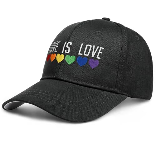 Image of Gay Pride Trucker Hat for Men and Women Rainbow LGBT Embroidered Adjustable Washable Baseball Cap Accessories Gifts