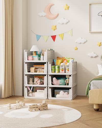 image for Kitsure 5-Pack Closet Organizers & Storage - Stackable Foldable Plasti